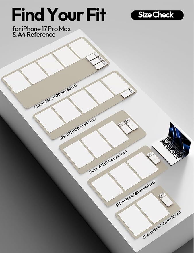 YSAGi Leather Desk Pad Protector, Office Desk Mat, Large Mouse Pad, Non-Slip PU Leather Desk Blotter, Laptop Desk Pad, Waterproof Desk Writing Pad for Office and Home (Olive Beige, 47.2" x 23.21") - Image 5