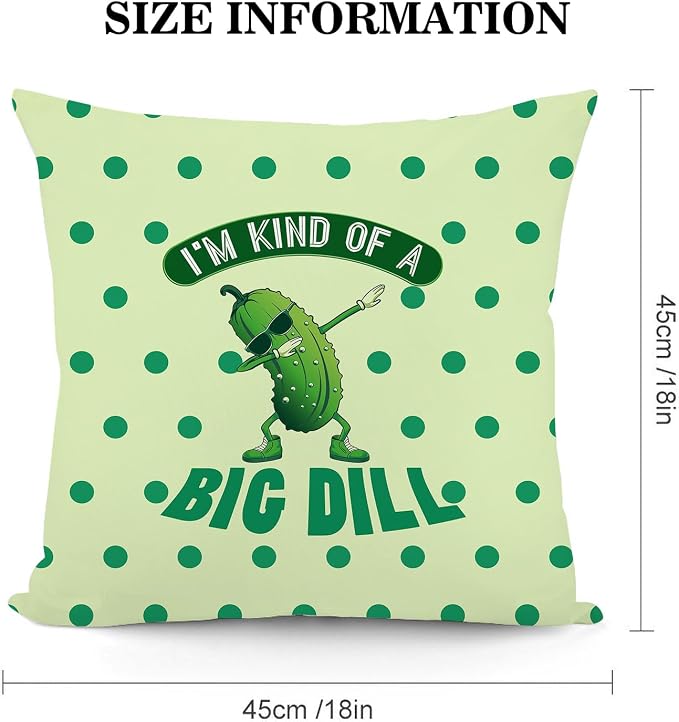 Pickle Throw Pillow Cover Funny Pillow Cases 18"x18" Set of 2, Farmhouse Decorative Cushion Covers for Sofa Couch Bed Chair Living Room Home Decor - Image 5