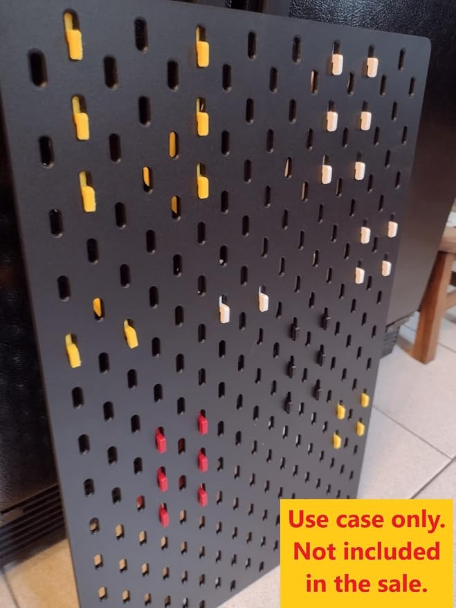 Replacement pair of mounting pegs compatible with IKEA SKADIS PEGBOARD - various colors and models - new 3d printed parts (Red, 1 Hook) - Image 4
