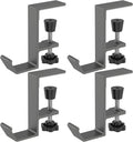 Clamp-On Under Desk Backpack Hanger, Clamp-On Under Desk Headphone Holder, Students' Desk Hook, with Adjustable Arm Clamp for Handbag and Purse Holder (Grey) by LAINIUTE