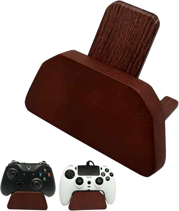 Solid Wood Gamepad Stand, Controller Holder for PS4 PS5 Xbox | This holder tidies gaming desk, fits most controllers, nice decor, ideal gift for father, son & boyfriend by Unknown
