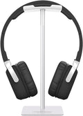 Headphone Stand Headset Holder Earphone Stand for All Headphones Size | Aluminum Supporting Bar Flexible Headrest ABS Solid Base for All Headphones Size (White) by NewBee