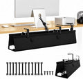 Under Desk Cable Management Tray 36", No Drill Clamp-On Design, Premium Oxford Fabric Cord Organizer Hides Power Strip & Messy Wires, Ideal for Home Office & Gaming Desk by Zovirel