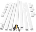 ZhiYo Cord Hider Kit, Cord Covers for Wires on Wall, Self-Adhesive Cable Raceway, TV Cord Hider for Wall Mounted TV, Paintable Cable Management Cover Kit, 7X L14in x W0.95in x H0.55in, White by ZhiYo