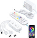 LED Remote Replacement with Controller, Bluetooth RGB LED Controller Set with APP/Music Sync Only Compatible with 12V 10mm RGB LED Lights Strip (12V/36W Power Adapter Included) by Sunity