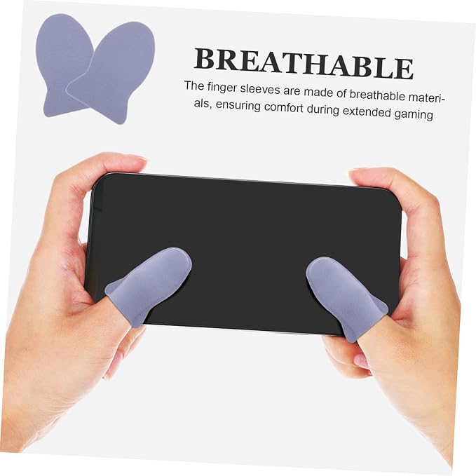 TEHAUX 10pcs Gaming Finger Gloves Sleeves Breathable Mobile Game Finger Sleeves Enhanced Control Comfort for Touchscreen Devices Thin Thumb Protectors for Smooth Operation - Image 3