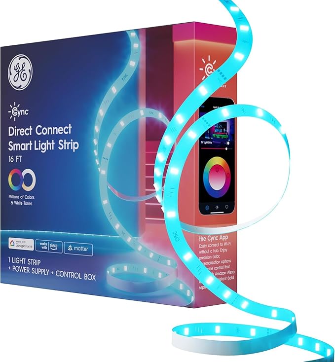 Cync GE Smart Color Changing LED Strip Lights, Alexa, 16 Ft by CYNCSmartHome