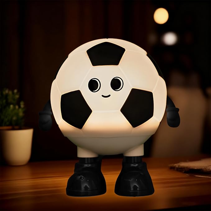 Cute Soccer Silicone Night Light for Kids, Rechargeable 7-Color Changing Lamp with 3-Level Dimming & 30-Min Timer, Safe Squishy Room Decor Christmas/Birthday Gift for Boys Girls - Image 8