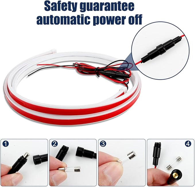 Car LED Hood Light Strip for Cars, SUVs, Trucks, Pink, 70 Inch - Image 9