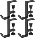 Clamp-On Under Desk Backpack Hanger, Clamp-On Under Desk Headphone Holder, Students' Desk Hook, with Adjustable Arm Clamp for Handbag and Purse Holder (Black) by LAINIUTE
