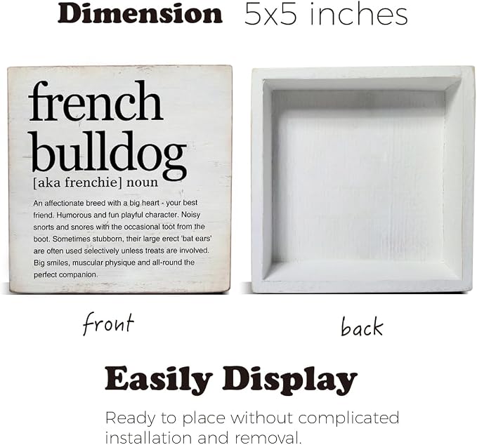 French Bulldog Gifts for Women Men French Bulldog Definition Wooden Decor - Image 2