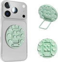 Small Rotundity Suction Cup Suction Phone Card Holder, Desktop Metal Bracket, Phone for iPhone and Android, Hands-Free Sticky Phone Grip Holder Stick On Phone Case for Videos (Cyan) by OBHEI