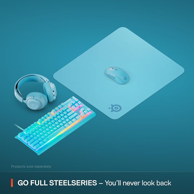 SteelSeries QcK Cloth Gaming Mouse Pad - Exclusive Micro-Woven Surface - Optimized for Gaming Sensors - Maximum Control - Size L - Aqua - Image 7