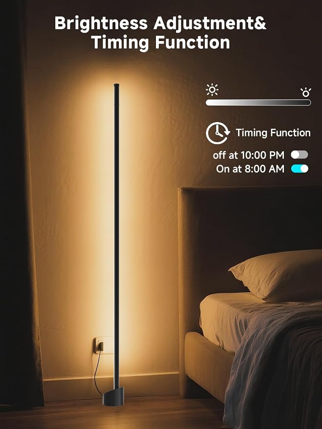 Tyute Standing Floor Lamp, RGB LED Lamp with Music Sync, Smart App and Remote Control Ambience Light with Music Sync, LED Lamp with 16 Million Colors for Bedroom, Living Room Gaming Room - Image 3