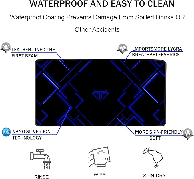 TEDNETGO Large Extended Gaming Mouse Pad, Long Mouse Pads, Extra Large Big Mouse Pad with Stitched Edge, XXL Non-Slip Computer Computer Keyboard Mat for Gamer/Desktop/Office/Home,Blue - Image 4