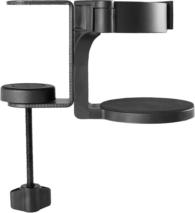 VIVO Clamp-on Desk and Bed Cup Holder, No Spill Adjustable Drink Mount, Support for Hydro Flasks, Coffee Mugs, Easy to Install, Horizontal or Vertical Surface Mounting, Black, Mount-CUP1 by Unknown