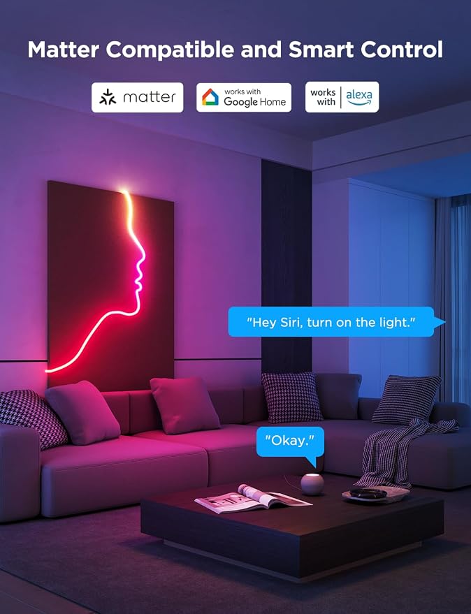 Govee RGBIC Neon Lights 9.8ft Works with Matter, Alexa, Google Assistant - Image 6