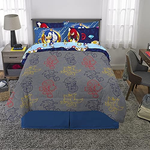 Franco Sonic The Hedgehog Anime Kids Bedding Super Soft Comforter and Sheet Set with Sham, 7 Piece Queen Size, (Official Licensed Product) - Image 5