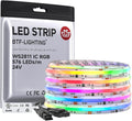 BTF-LIGHTING IP66 RGB WS2811 Smart IC FCOB COB LED Strip, UL Listed 576LEDs/m High Density Color Chasing Uniform Light, DC24V 16.4FT 10mm Width Tape Light for Home DIY Decor(No Adapter or Controller) by BTF-LIGHTING