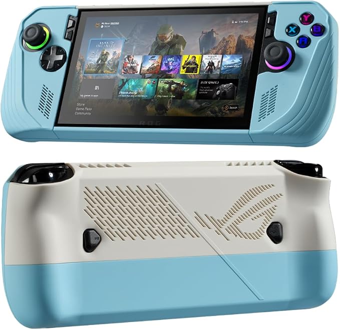 UYIYE Case for ROG Ally X 2024 Anti-Slip Rubber Protective Shell Blue White by Unknown