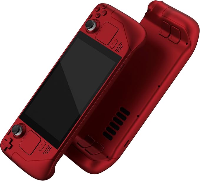 eXtremeRate DIY Full Set Shell with Buttons for Steam Deck LCD, Custom Faceplate Back Plate Replacement Shell for Steam Deck LCD - Scarlet Red [Console NOT Included] by eXtremeRate