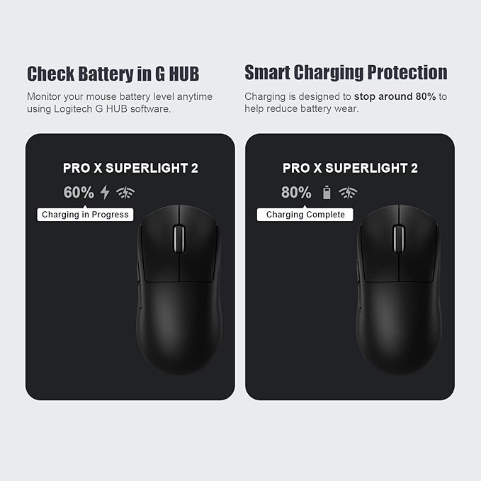 MOSHOU Charging Dock for Logitech Mouse G PRO X Superlight 2/1,G PRO X2 SUPERSTRIKE,G502/G502 X Lightspeed,G502 X Plus,G703/G903 Lightspeed,RGB Light,Computer Mice Powerplay Charging System(Black) - Image 3