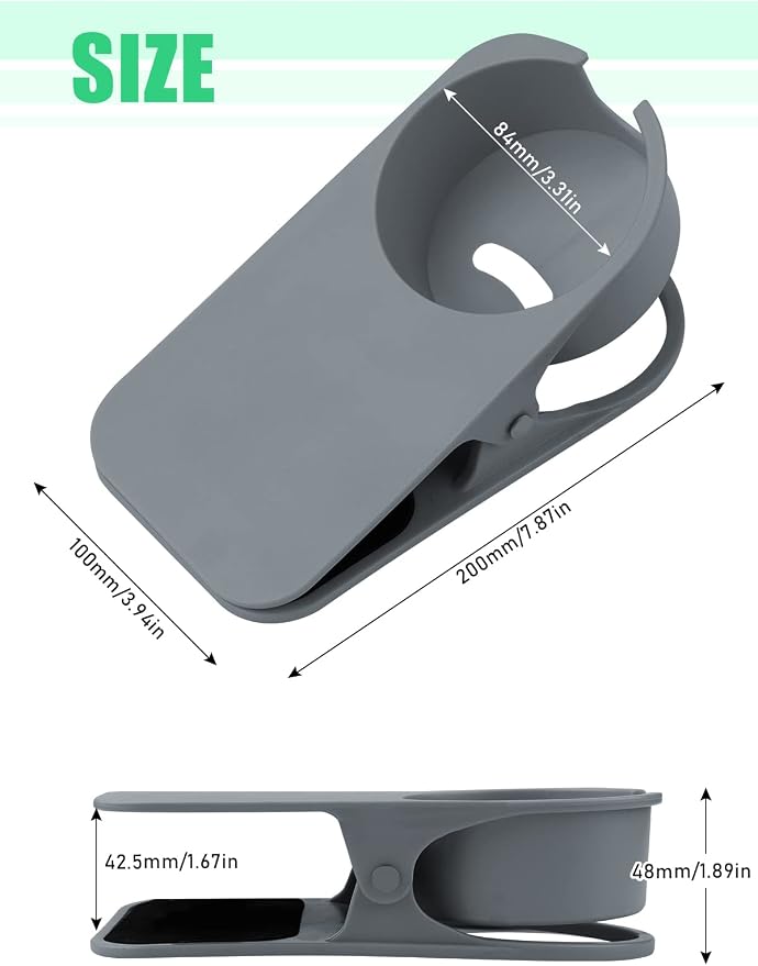 1PCS Clip on Drink Holder for Beach Chair, Desk Cup Holder with Groove - Image 2