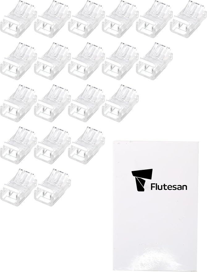 Flutesan 20 Pcs 2 Pin 8 mm LED Strip Connector RGB Lights - Image 7