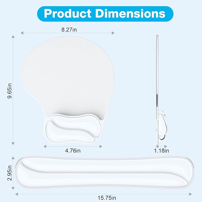 Gel Wrist Rest Mouse Pad Set, Ergonomic Support for Office Gaming - Image 5