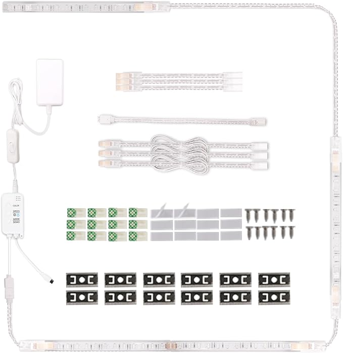 Cefrank Color Cabinet Lighting, 4pcs 12" Linkable RGB LED Light Bar Kit for Display Cabinet, Smart App & Remote Control, Music Sync, Scene Modes, Multi-Colors - Image 10