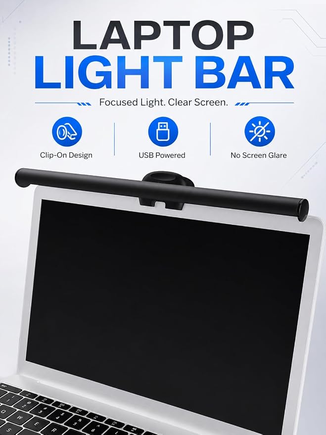 Laptop Monitor Light Bar with Clip USB LED Task Lamp No Screen Glare - Image 2