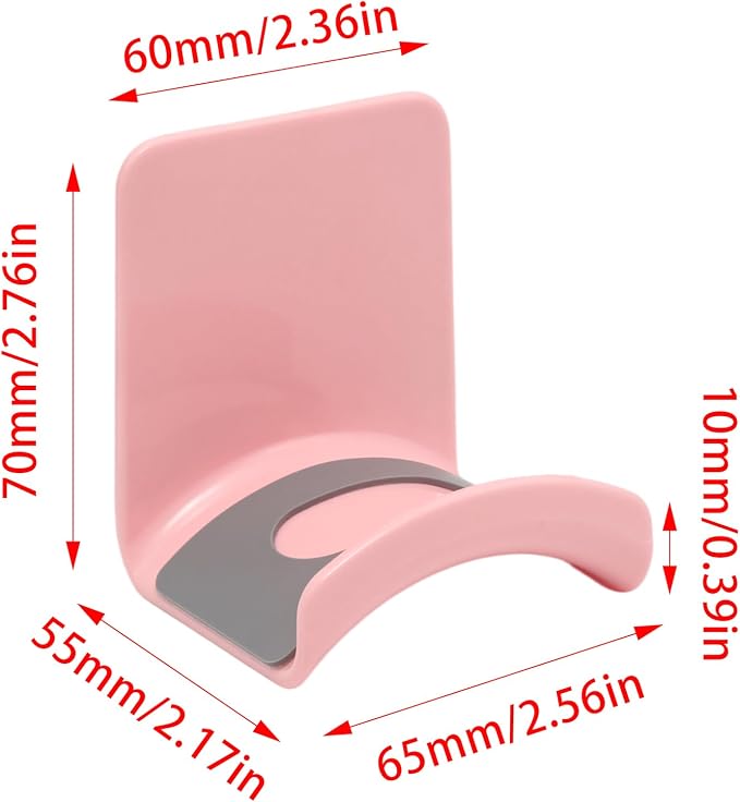 Pink Headphone Stand Hanger, Table Wall Mount Headset Holder Hook | 1Pcs ABS Plastic Adhesive Earphones Hangers for Desk Headphone Hanger, Most Headphones and Controller - Image 2