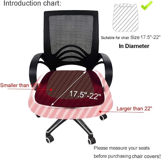 Smiry Office Computer Chair Seat Covers for Desk, Anti-dust Protector | Stretch Jacquard Removable Washable Desk Chair Seat Cushion Protectors, Mustard Yellow - Image 6