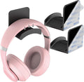 HomeMount Headphone Hook for Desk, Headset & Controller Holder, Black 2 Pcs | Space-saving headphone hanger and wall mount alternative, durable ABS with non-slip pad, supports up to 1 kg by HomeMount