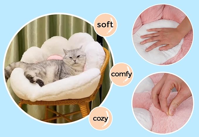 ELFJOY Cat Paw Cushion for Computer and Gaming Chairs 23.6"x27.6" Pink | Cute Cat Paw Shape, Plush and Soft Fabric, Kawaii Pillow for Gaming Office Desk Chairs, Room Decor Upgrade, Comfortable - Image 3