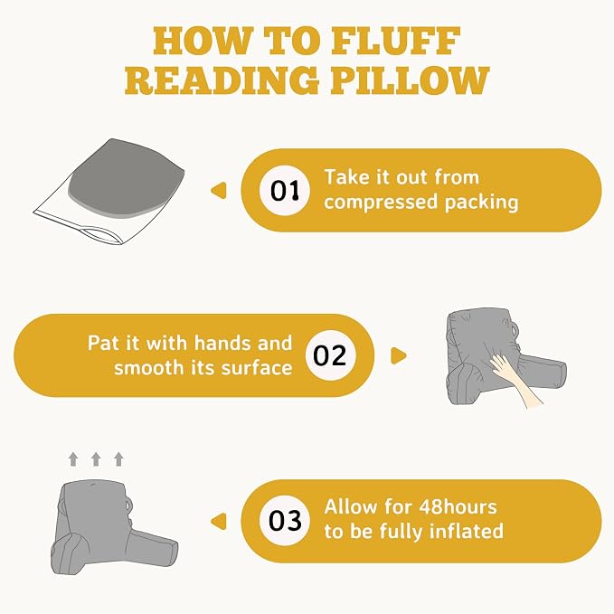 Reading Pillow for Bed,Back Pillow for Bed Sitting Up,Lumbar Support Pillow - Image 8