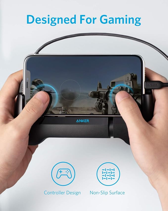 Anker PowerCore Play 6K Mobile Game Controller with 6700mAh Power Bank and Radiator Gamepad for iOS Android Phone - Image 3
