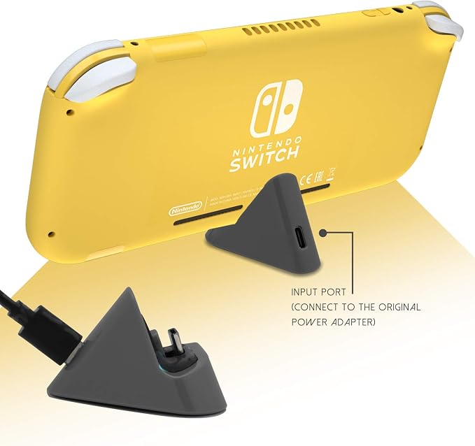 ECHZOVE Gray Charging Dock for Nintendo Switch Lite, USB Type-C Charger - Includes Nonskid Design & Portable Tabletop Mount - Image 5