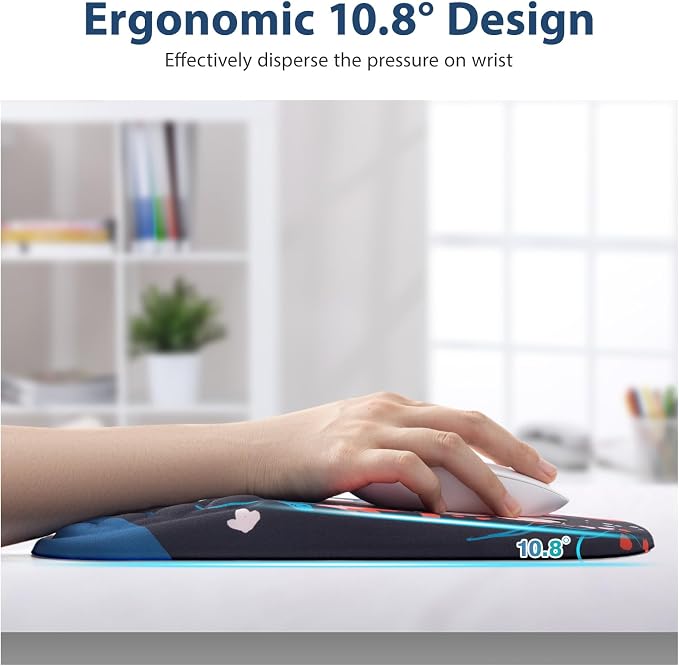 EYROZILL 3 in 1 Ergonomic Mouse Pad and Keyboard Wrist Rest, Cute Mouse Pad with Wrist Support Massage Design, Non-Slip Wrist Pad for Mouse, Desk Mouse Set(Flower) - Image 3
