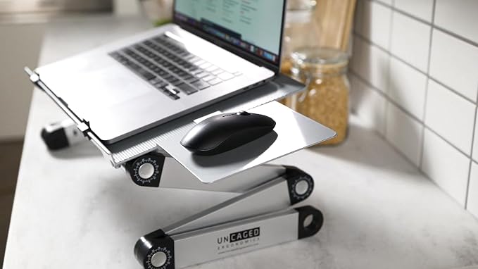 Uncaged Ergonomics XL Adjustable Laptop Stand, Cooling Riser (White) - Image 8