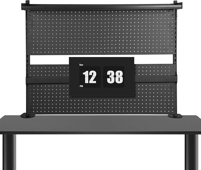 Steel Stand Pegboard with Monitor Stands Computer Accessories Clamp On Desk Organizer Shelf 51 X 34 Inch for Office Gaming Desk Workbench - Image 8