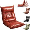 Floor Chair with Back Support, 42-Position Adjustable Gaming Chair for Adults, Faux Leather Floor Lounger, Reading Chairs with Neck Support, Foldable Floor Seat for Sleeping, Gaming (Wine Red) by Unknown