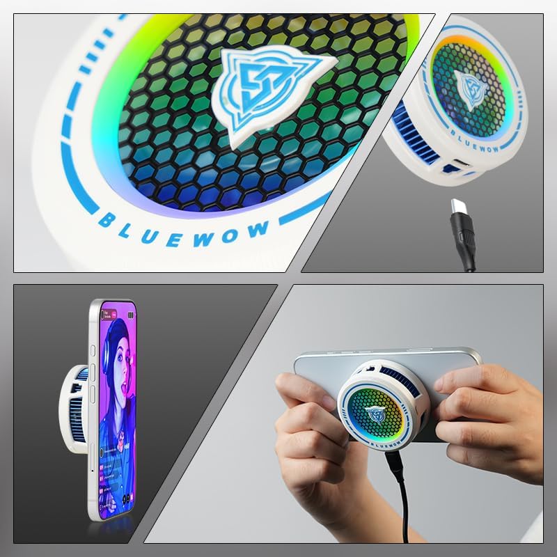 X109 PRO Phone Cooler Kit - Magnetic & Clip-On Gaming Fan with TEC Cooling, 3 Smart Modes, RGB Light & Triggers for iPhone, CODM, PUBG Mobile - Black - Image 6