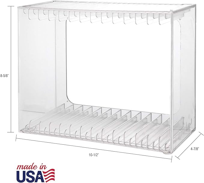 STORi Stackable Clear Plastic DVD Organizer with Rubber Feet | Rectangular Holder Perfect for Theater Room | Holds up to 14 Standard DVD Cases | Made in USA - Image 5