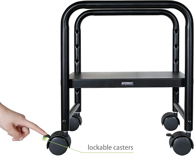 EUREKA ERGONOMIC Computer Tower Stand, Height Adjustable PC Stand for Under Desk, Mobile Rolling CPU Holer with 360° Locking Caster Wheels, Desktop Tower Cart on Floor, Desk Accessories, Steel, Black - Image 3