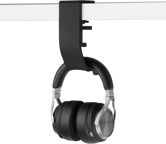 BRAINWAVZ Claw - Under Desk Headphone Hanger Stand, Screw in Place, Easy to Install with Adjustable Mounting Clamp, Suitable for All Headsets, Black - Image 9