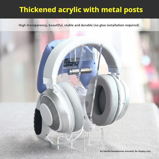 Headphone Stand and Controller Stand-2-in-1 Headset Holder & Dual Gamepad Organizer for Desk, Universal Gaming Desk Accessories for PS5, Xbox Series X/S, Switch - Clear Acrylic - Image 5