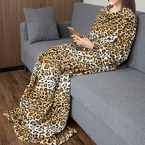 Catalonia Wearable Blanket with Sleeves for Women & Men, Fleece Wrap Throw - Image 2