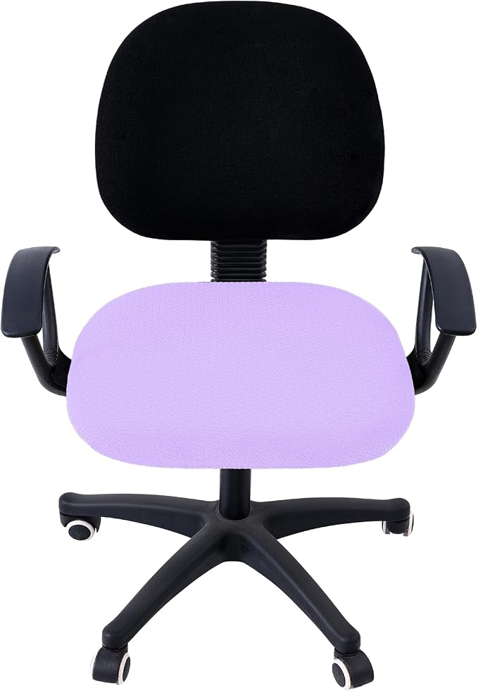 Smiry Office Computer Chair Seat Covers for Desk, Anti-dust Protector | Stretch Jacquard Removable Washable Desk Chair Seat Cushion Protectors, Lavender - Image 3