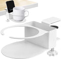 Desk Cup Holder for Coffee Mugs, Tumblers, Water Bottles with Mobile Phone Stand, Anti-Spill Metal School Home Office Accessories (White-1) by Unknown